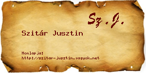 Szitár Jusztin névjegykártya