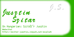 jusztin szitar business card